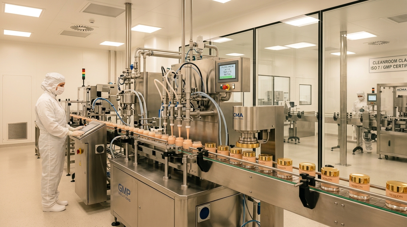 Certified cleanroom cosmetics filling facility